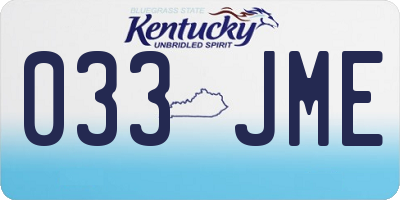 KY license plate 033JME