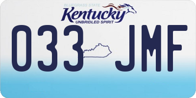 KY license plate 033JMF