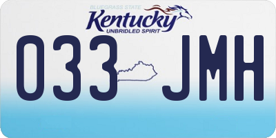 KY license plate 033JMH