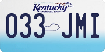 KY license plate 033JMI