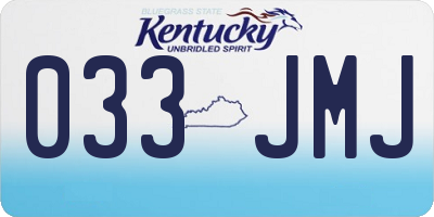 KY license plate 033JMJ
