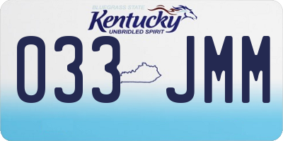 KY license plate 033JMM