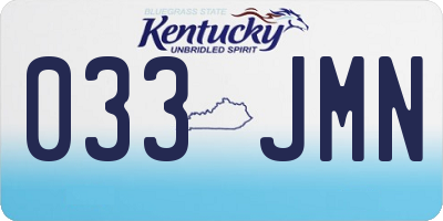 KY license plate 033JMN