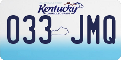 KY license plate 033JMQ