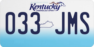 KY license plate 033JMS