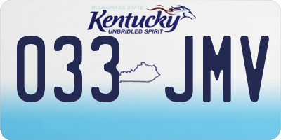 KY license plate 033JMV
