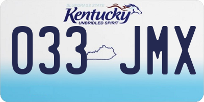 KY license plate 033JMX