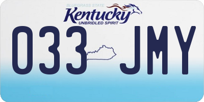 KY license plate 033JMY