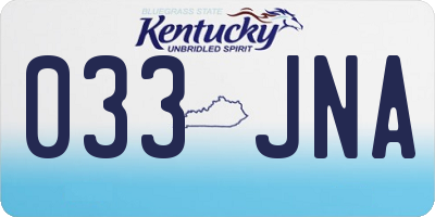 KY license plate 033JNA
