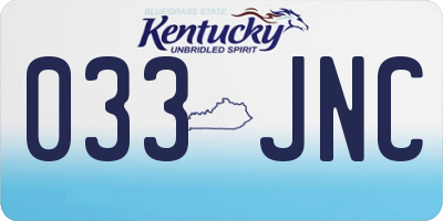 KY license plate 033JNC