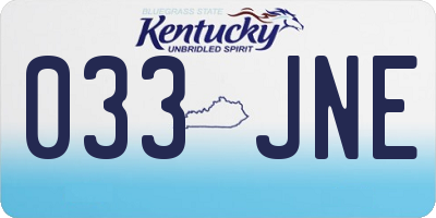 KY license plate 033JNE