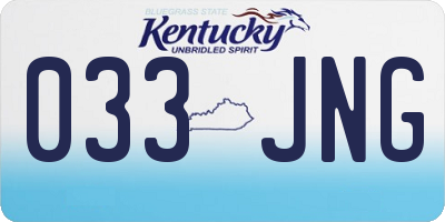 KY license plate 033JNG