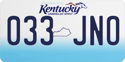 KY license plate 033JNO
