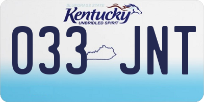 KY license plate 033JNT
