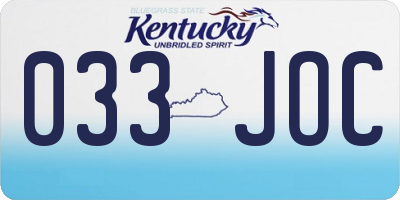 KY license plate 033JOC