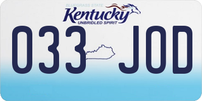 KY license plate 033JOD