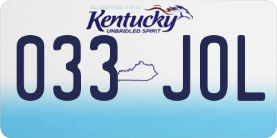 KY license plate 033JOL