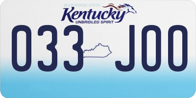 KY license plate 033JOO
