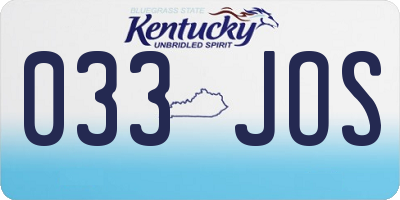 KY license plate 033JOS