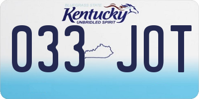 KY license plate 033JOT