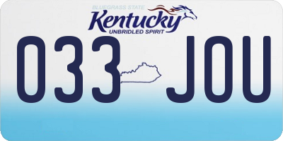 KY license plate 033JOU