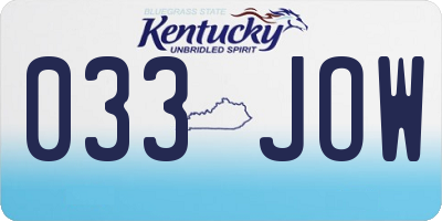 KY license plate 033JOW