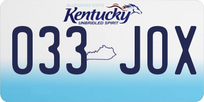 KY license plate 033JOX