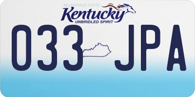 KY license plate 033JPA