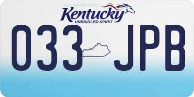 KY license plate 033JPB