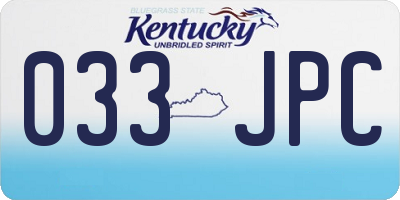 KY license plate 033JPC