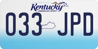KY license plate 033JPD
