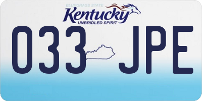 KY license plate 033JPE