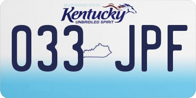 KY license plate 033JPF