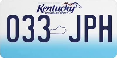 KY license plate 033JPH