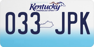KY license plate 033JPK