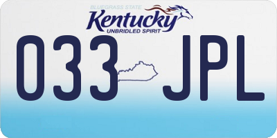 KY license plate 033JPL