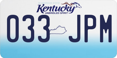 KY license plate 033JPM