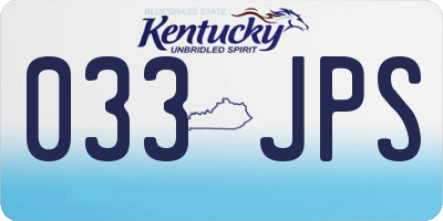 KY license plate 033JPS