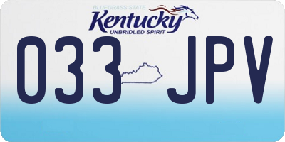 KY license plate 033JPV