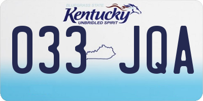 KY license plate 033JQA