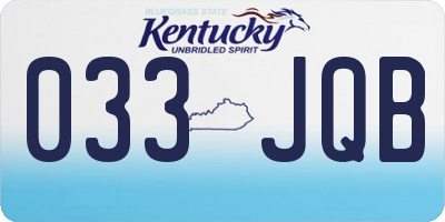 KY license plate 033JQB