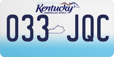 KY license plate 033JQC