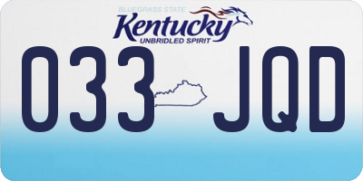 KY license plate 033JQD