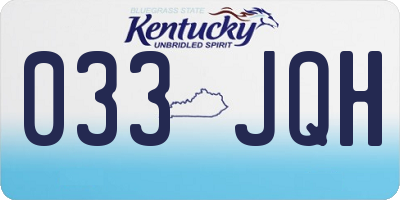 KY license plate 033JQH