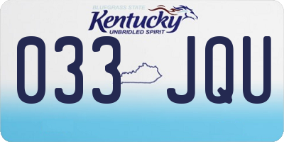 KY license plate 033JQU