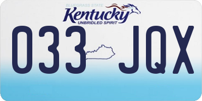KY license plate 033JQX