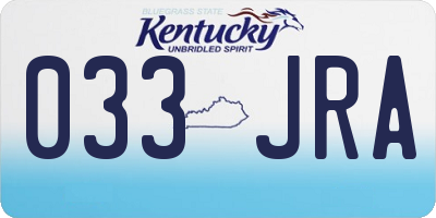 KY license plate 033JRA