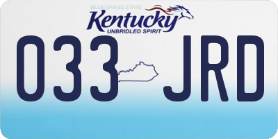KY license plate 033JRD