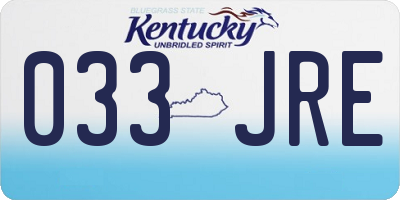 KY license plate 033JRE