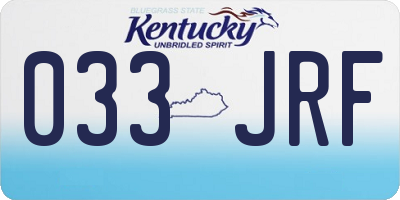KY license plate 033JRF